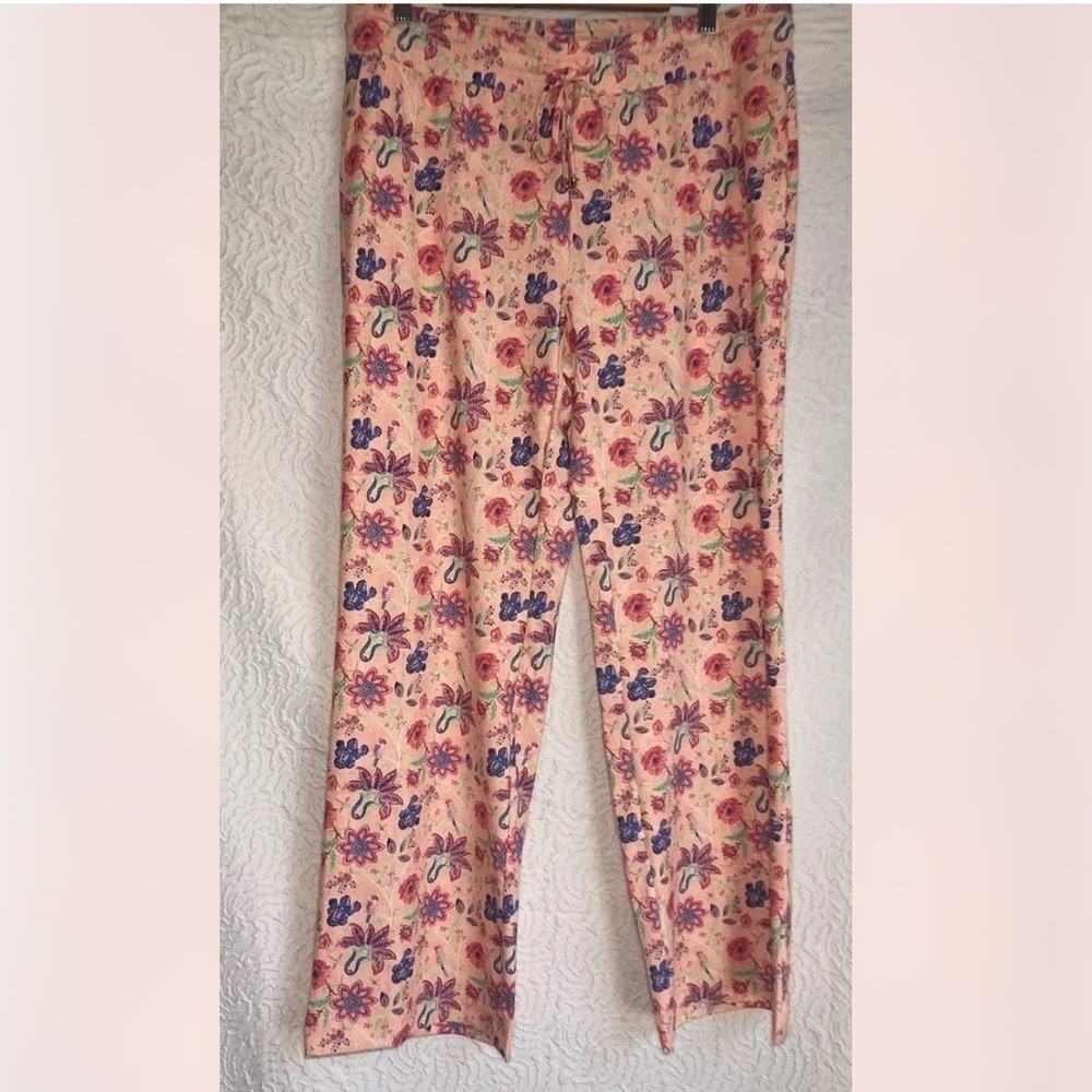 NEW Fairway & Greene Sydnee Lounge Pants Nectarine floral print NWT Size Large - Picture 5 of 15